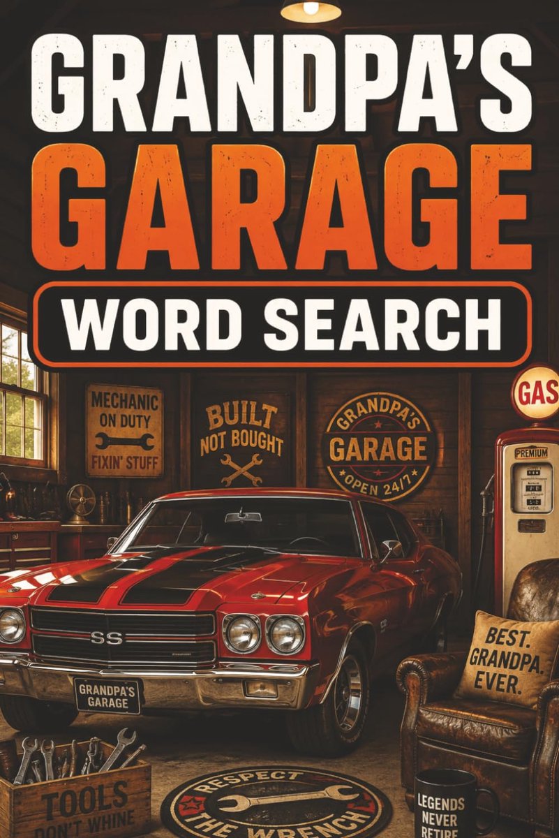 Grandpa's Garage Word Search Book: Large Print Puzzle Book About Grandpa's Garage, Workshop, Tools, and More - ShopVlot