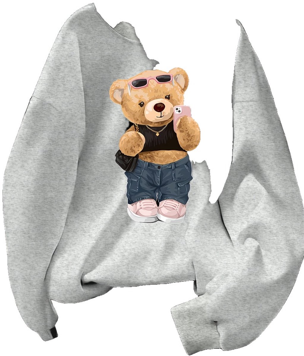 Currero Sweater Dames Sweaters Sweatshirt Hoodie Warme Trui Pullover Jumper Crewneck Vest Lichtgrijs