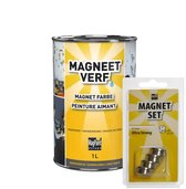 MagPaint Magneetverf Starterspakket - 1L (2m2) - Inclusief 4 super sterke 22mm Magneten (neodymium)