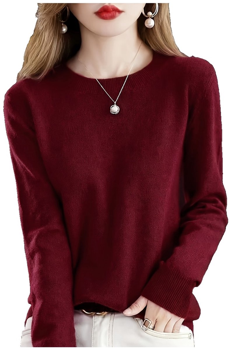 Currero Sweater Dames Sweaters Sweatshirt Hoodie Warme Trui Pullover Jumper Crewneck Vest Donkerrood