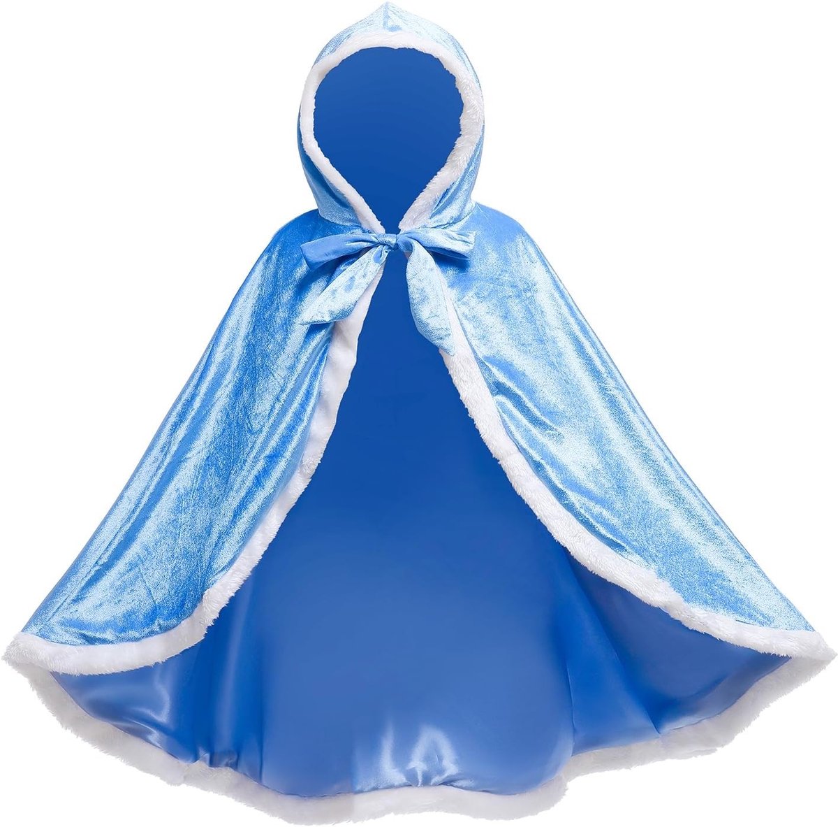 Hooded Cuff Cape Mid Length Prinsessen Cloak van Fluweel voor Halloween, Carnaval en Kerstfeest Kostuum