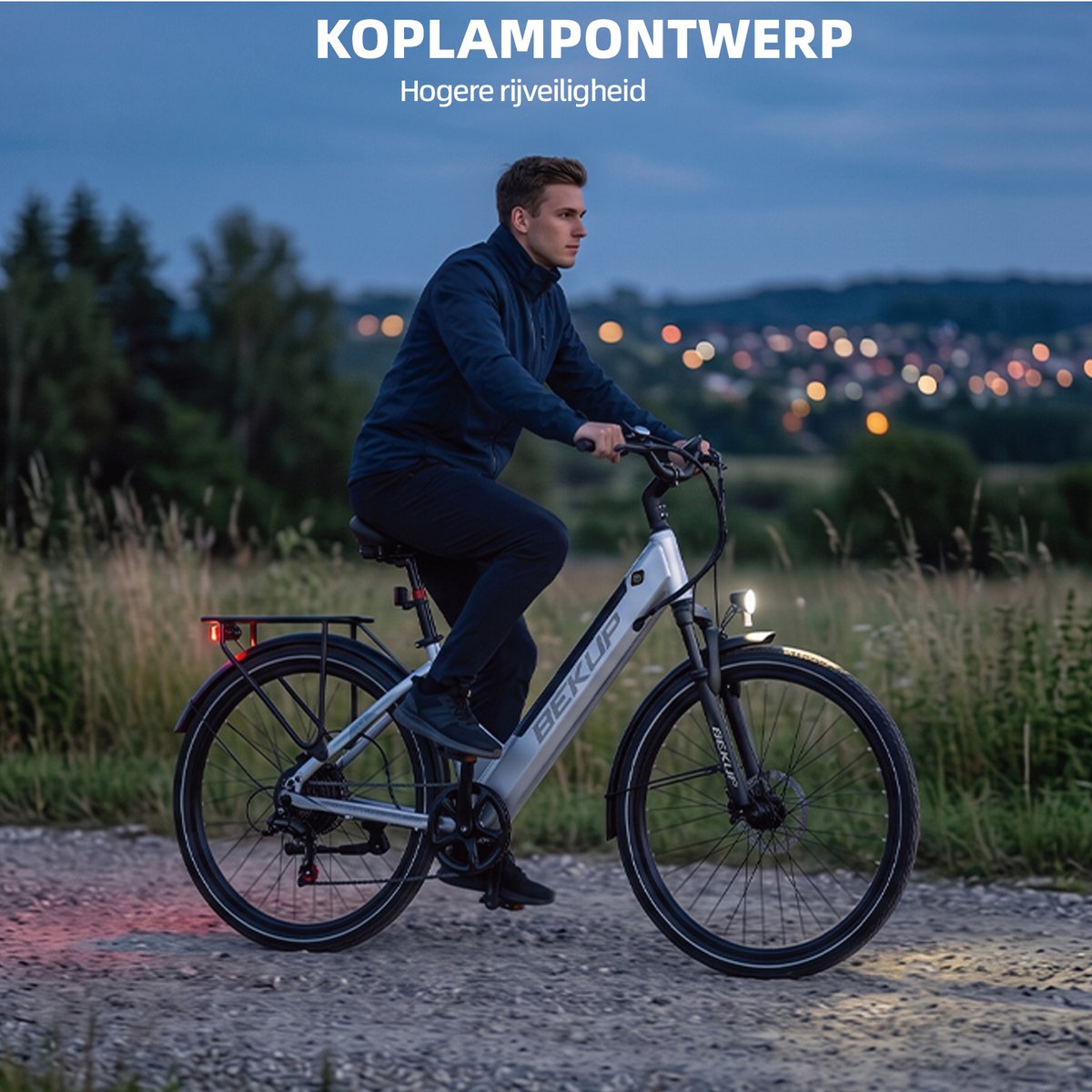 BEKUP V1 E-bike - 25 km/u - 26inch - 75km actieradius - 250W motor - 36V 14.5Ah accu - zilver thumbnail 2
