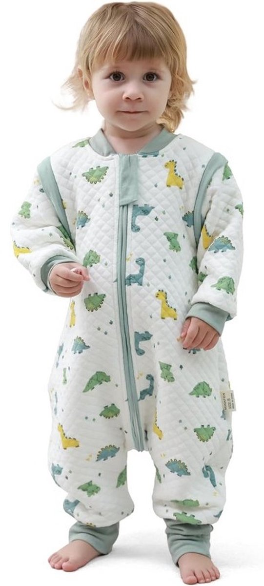 Babyslaapzak met voeten - Slaapzak met poten - Comfortabel slapen - Afneembare mouwen - 3-4 jaar - Dinosaurus