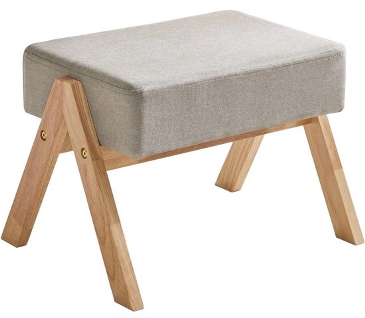Moderne Ottomaanse Voetenbank - Comfortabele Houten Kruk voor Woonkamer en Slaapkamer (40 x 28 x 30 cm)