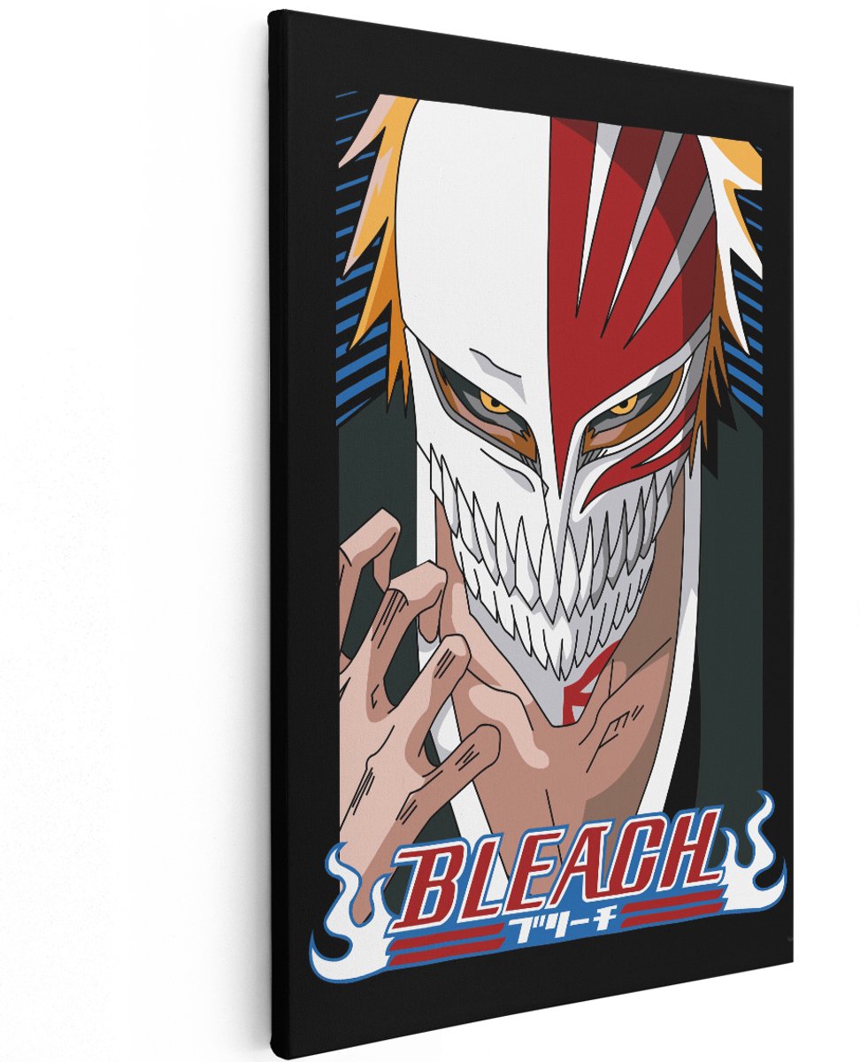 Artaza Canvas Schilderij Anime Bleach Ichigo - 120x180 cm - Groot - Wanddecoratie Hollow Masker - Muurdecoratie Slaapkamer Jongen - Schilderijen Op Canvas