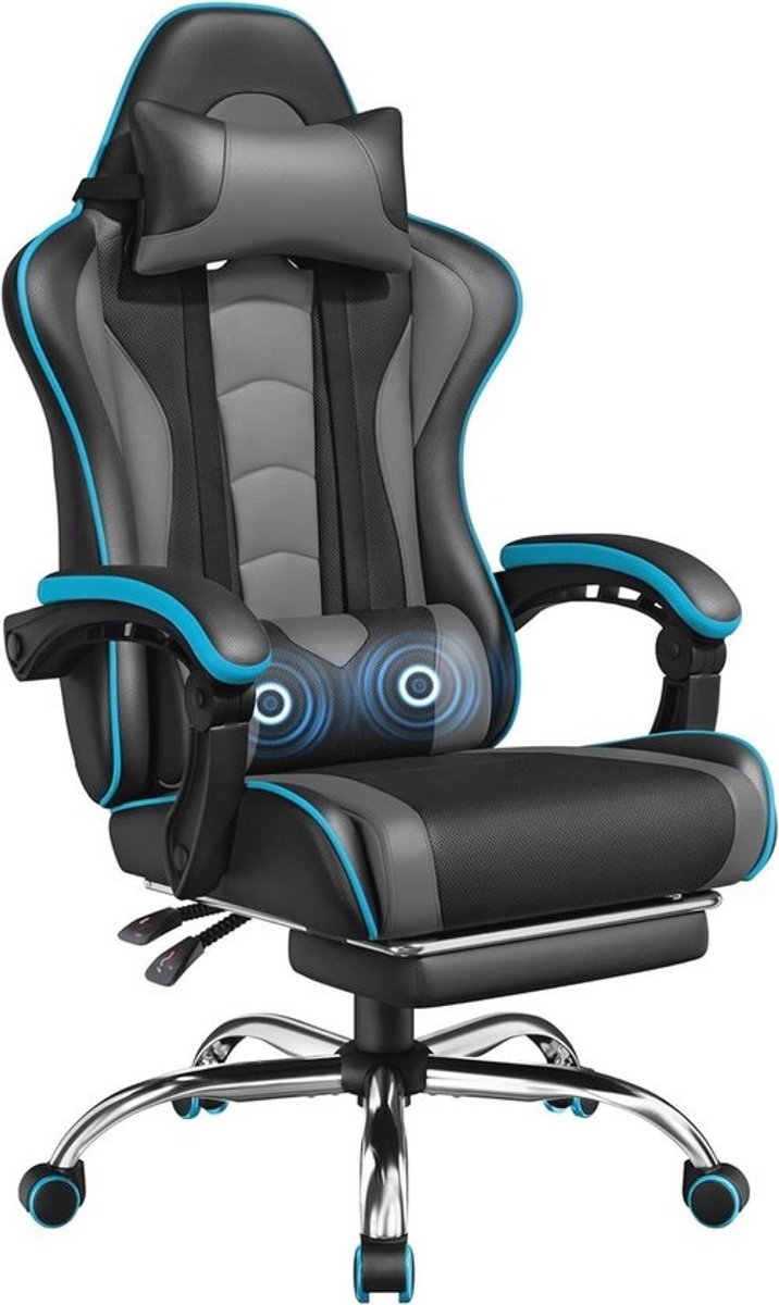 Ergonomische Gamingstoel met Massagfunctie en Voetensteun