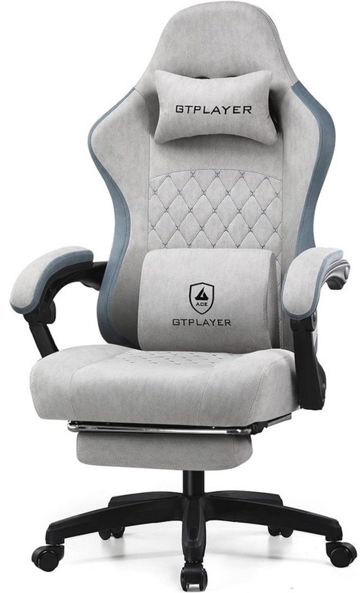 Ergonomische Gamingstoel met Stofafwerking en Voetensteun - Bureaustoel voor Comfortabel Spelen
