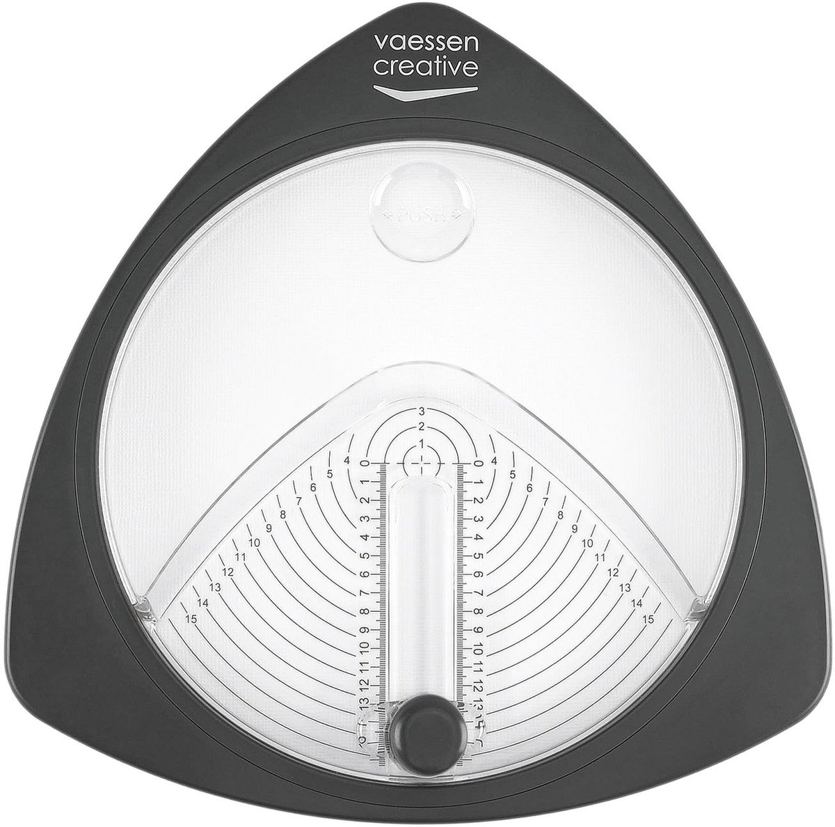 Vaessen Creative Cirkelsnijder - Papiersnijder - Verstelbaar - Graphite - Diameter Ø 15 cm - Incl. 3 Reservemesjes
