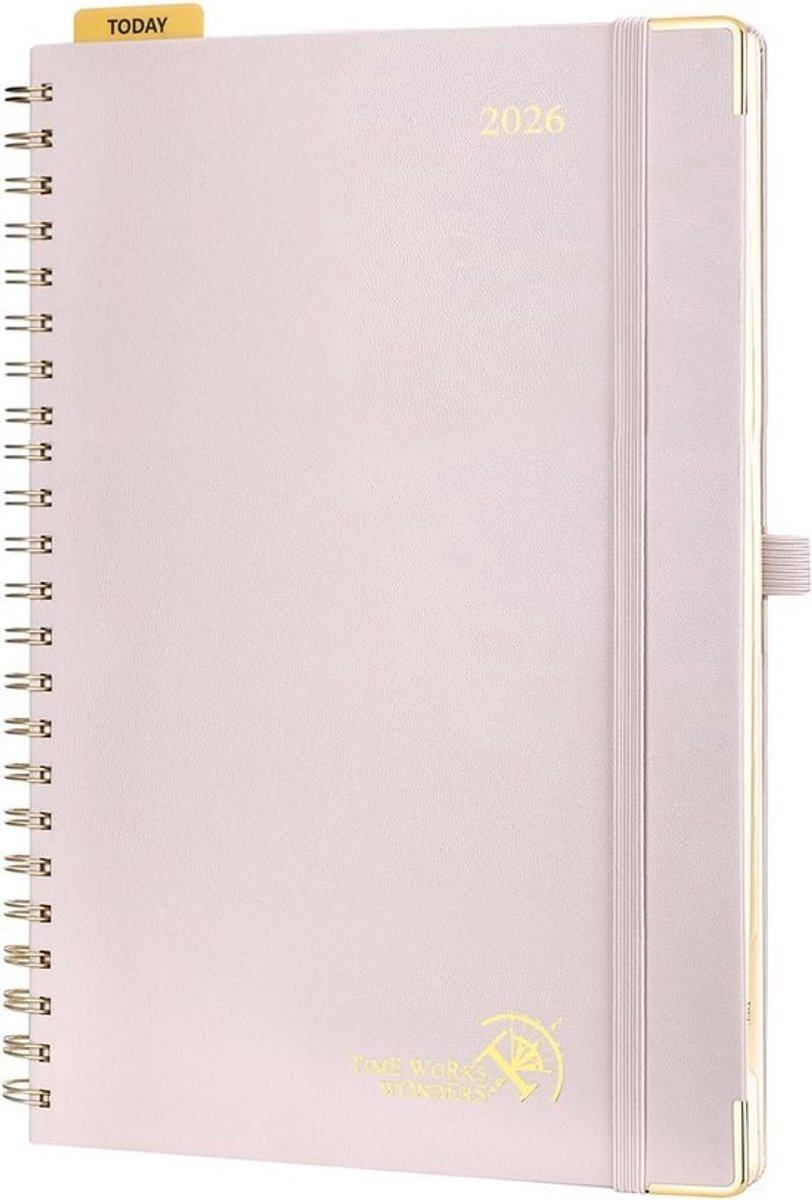 Weekplanner 2026 A4 - Dagplanner 12 maanden Januari - December - 100g FSC papier - Licht Roze
