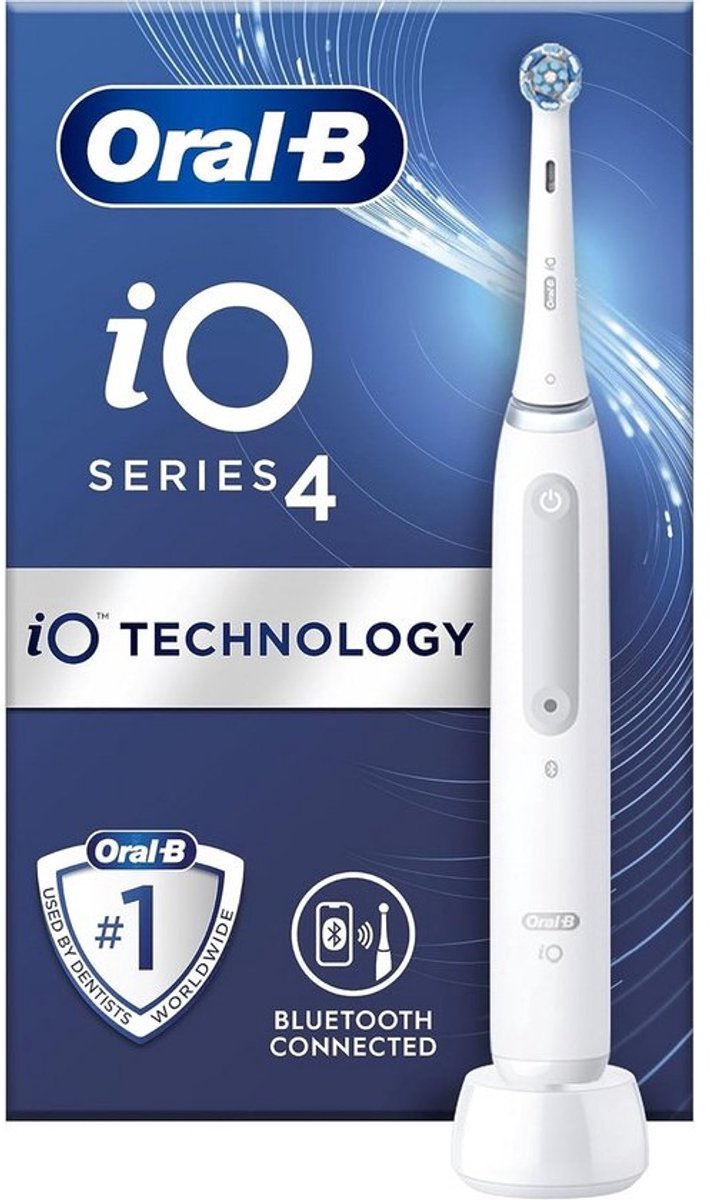 iO4 Elektrische Tandenborstel voor Volwassenen, 4 Modi, Tanden Bleken, Elektrische Tandenborstel, 1 Borstelkop, Wit, UK 2-Pin Stroomadapter