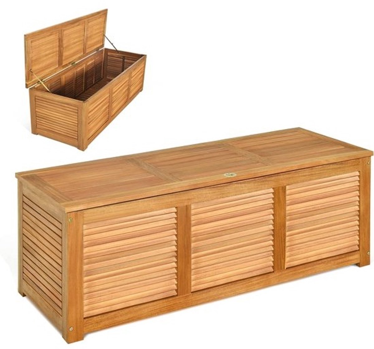 Houten Tuinkist met Deksel - Acaciahout Opbergbox Buiten en Binnen (178L)