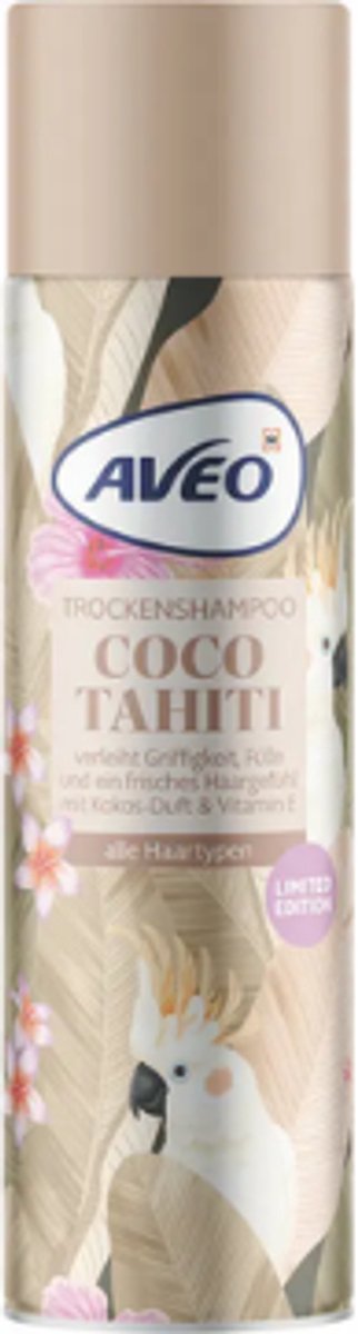 Droogshampoo Coco Tahiti AVEO | 1x 200 ml | Vegan Droogshampoo met Zomerse geur - Droogshampoo Vitamine E - Voor alle haartypes