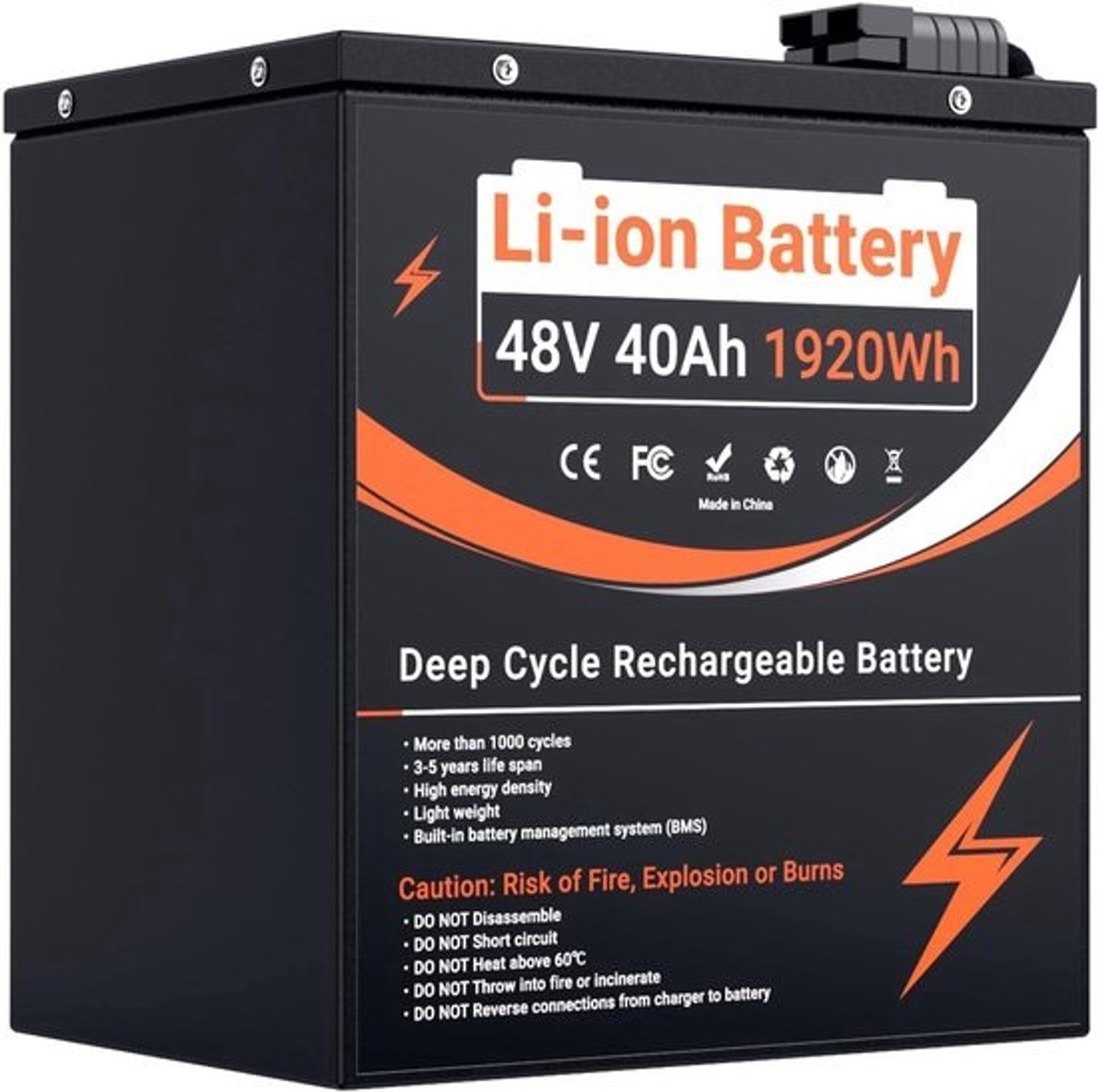 Lithium Batterij - Energie Opslag - Off-Grid Energie - 4000+ Deep Cycles - 48V 40Ah 1920Wh - Aluminium