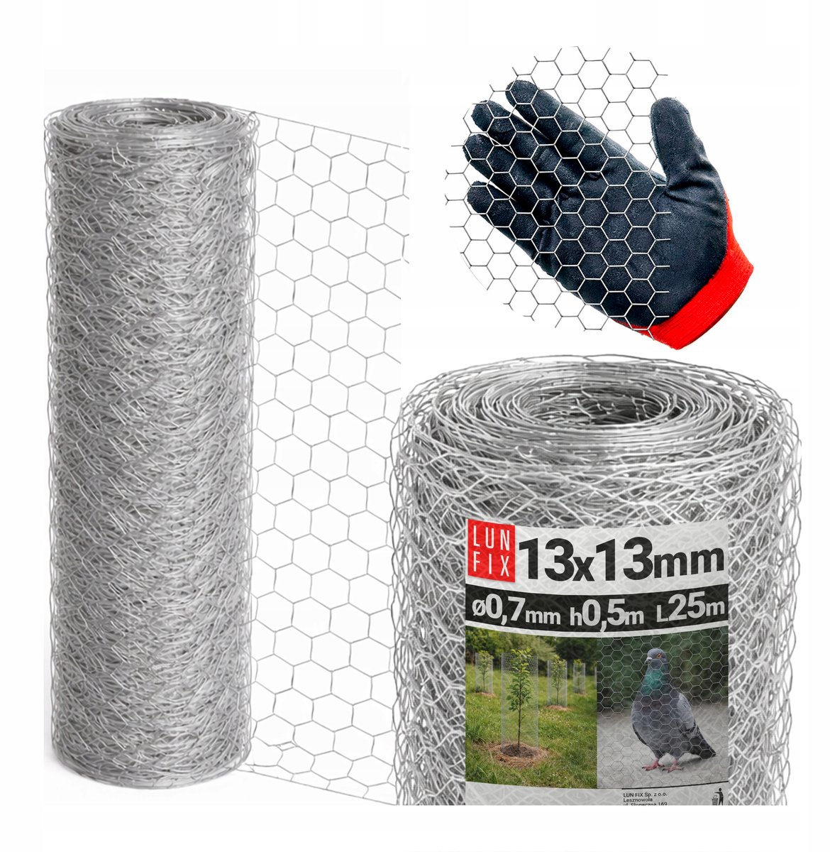 Lun Fix - Tuingaas - Tuinhek - Verzinkt - Maaswijdte: 25 mm - Hoogte: 50 cm - Lengte: 25 m
