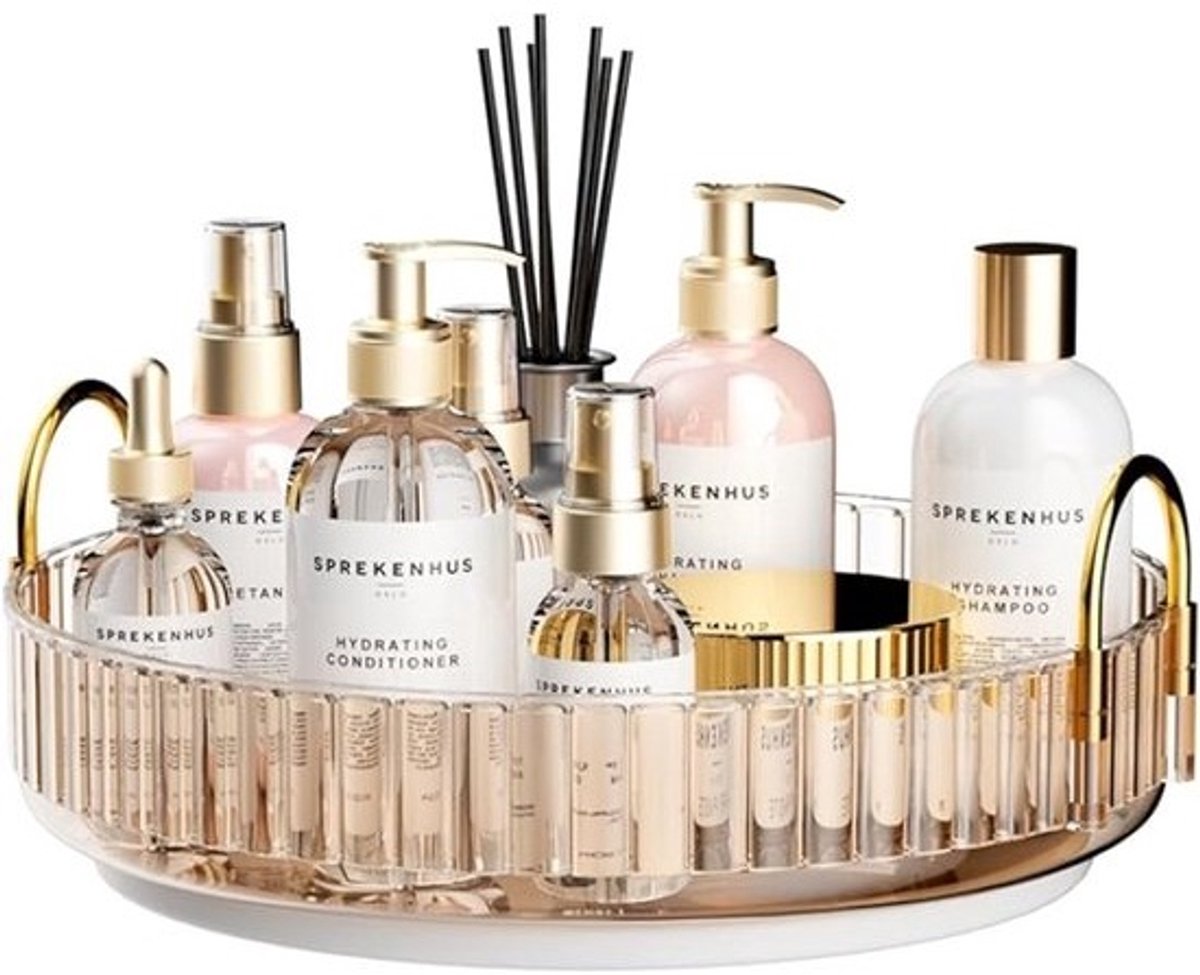Roterende Make-up Organizer met Hoge Capaciteit - Doorzichtig Opbergsysteem voor Cosmetica