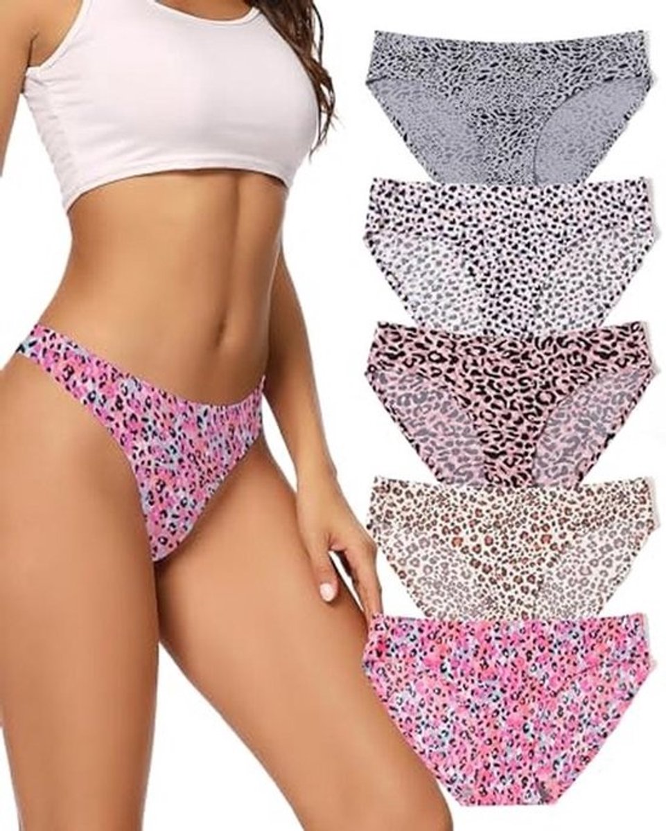 Naadloze Onderbroeken Dames 5-Pack – Comfortabele Sleek Elastic Bikini Panties – Ondergoed met Lage Taille