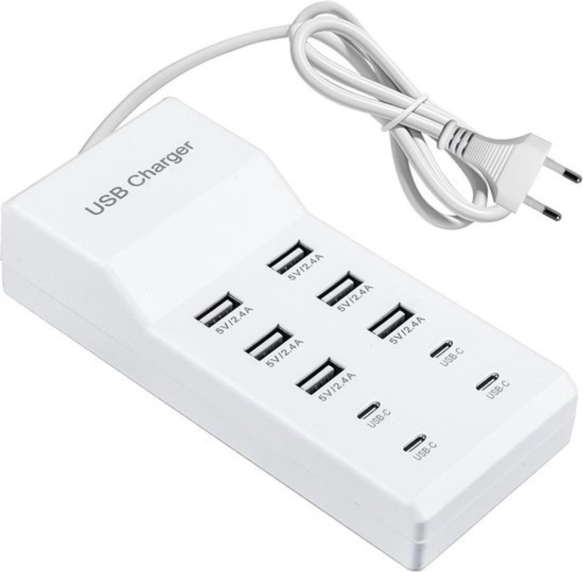 Krachtig 10-Poorts USB Laadstation 50W voor Telefoons, Tablets en Meer - Snel Opladen