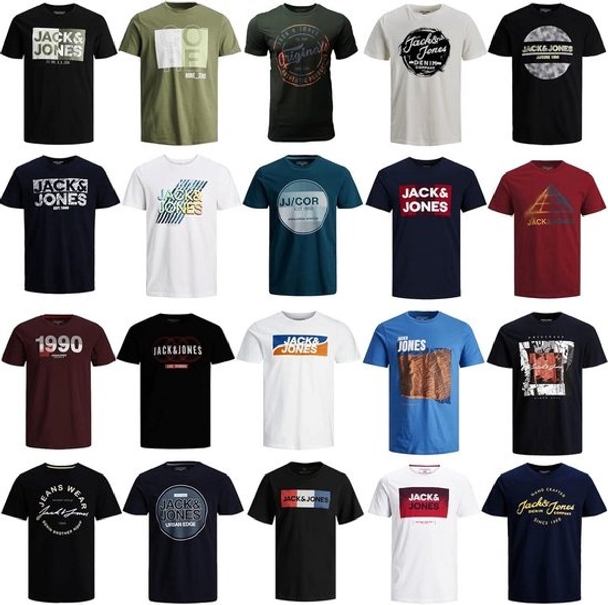 Set van 3, 6 of 9 Heren T-shirts – Ronde Hals – Gemengd Pakket – Katoenmix