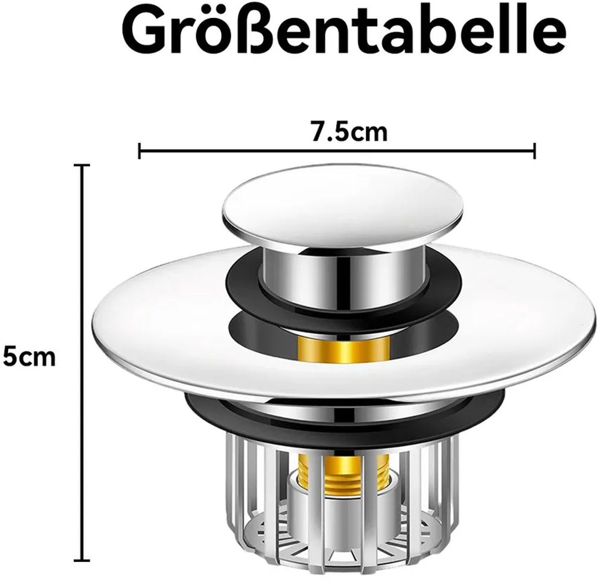 Pop-up afvoerstopjes Geschikt voor wastafels, badkuipen en doucheputjes Geschikt voor filters Geschikt voor haar, 1-1/2 tot 1-3/4 inch.