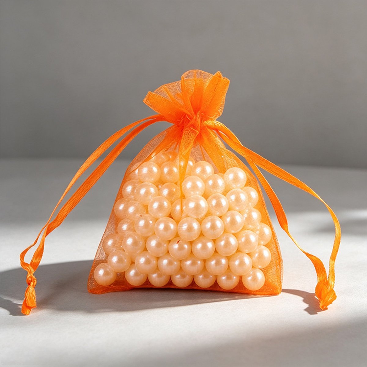 Verpakking van 50 geschenkzakjes, geschikt voor bruiloften, netverpakkingen voor sieraden.-oranje-10*12cm