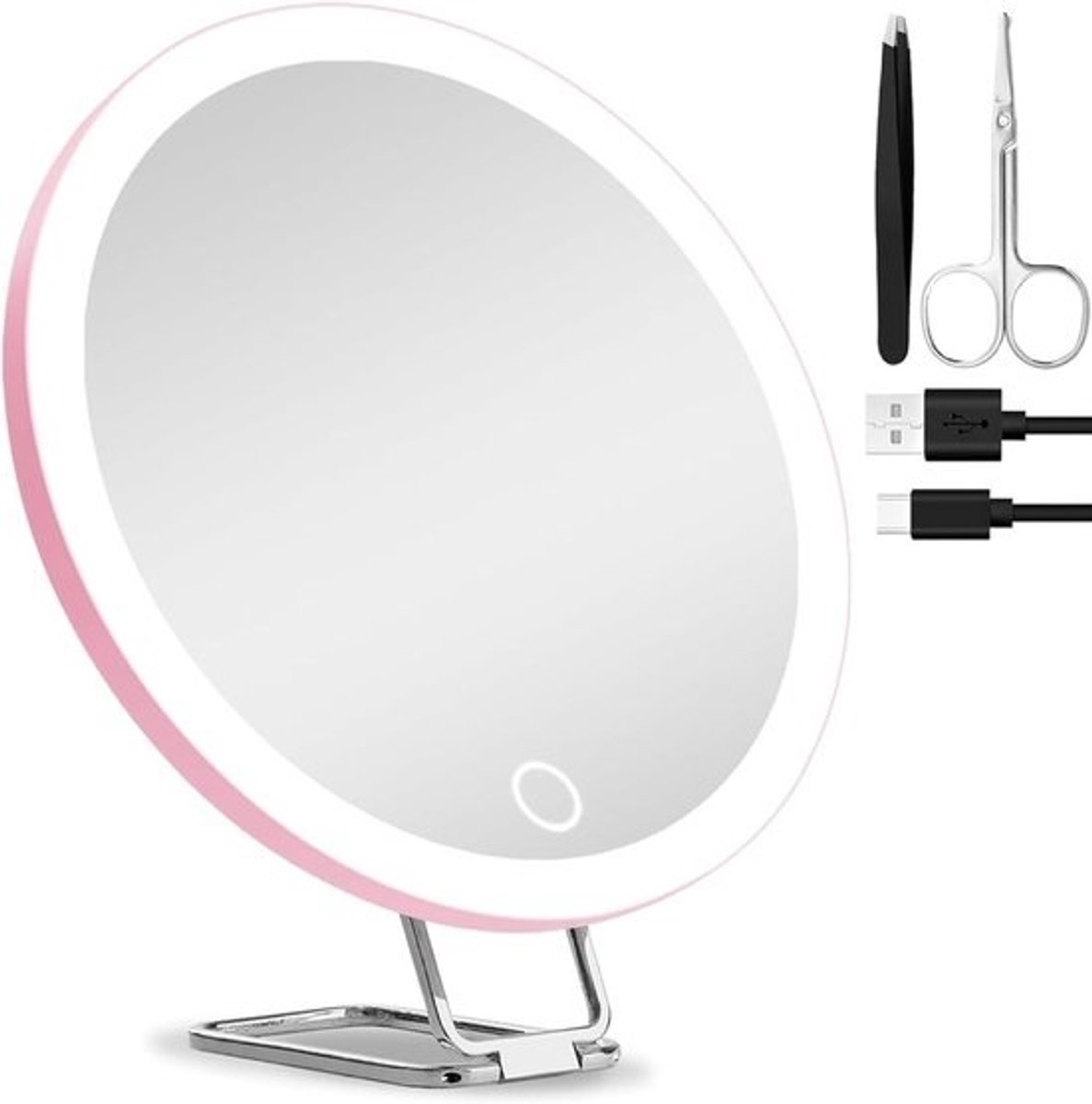Vergrotende Spiegel - Make-up Spiegel - Gedetailleerde Verzorging - 30x Vergroting - 6 inch - Roze