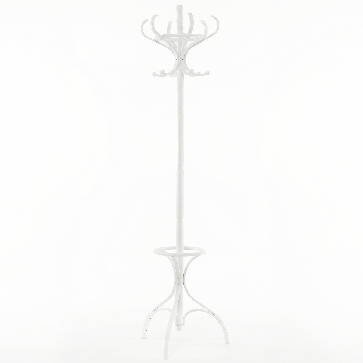 SureDeal® - Kapstok - Berken Kapstok Milieukwaliteit - Parapluhouder Haken Jasboom - Roterende Bovenste Laag - 48x48x182 cm - Wit