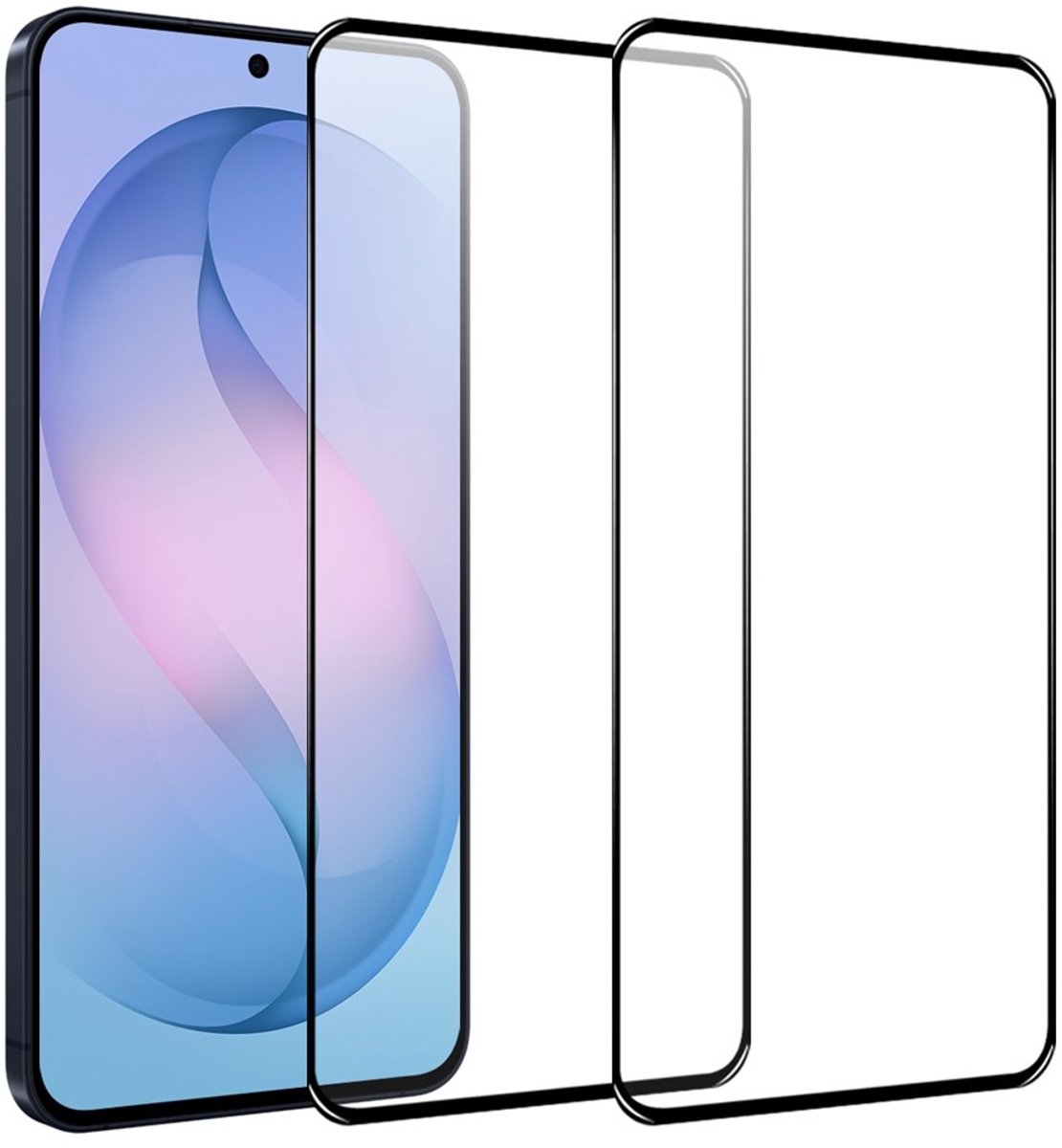 Coverup Screen Protector - Geschikt voor Samsung Galaxy S26 FE Screen Protector - Coverup Full-Cover Tempered Glass Duo-Pack - Zwart