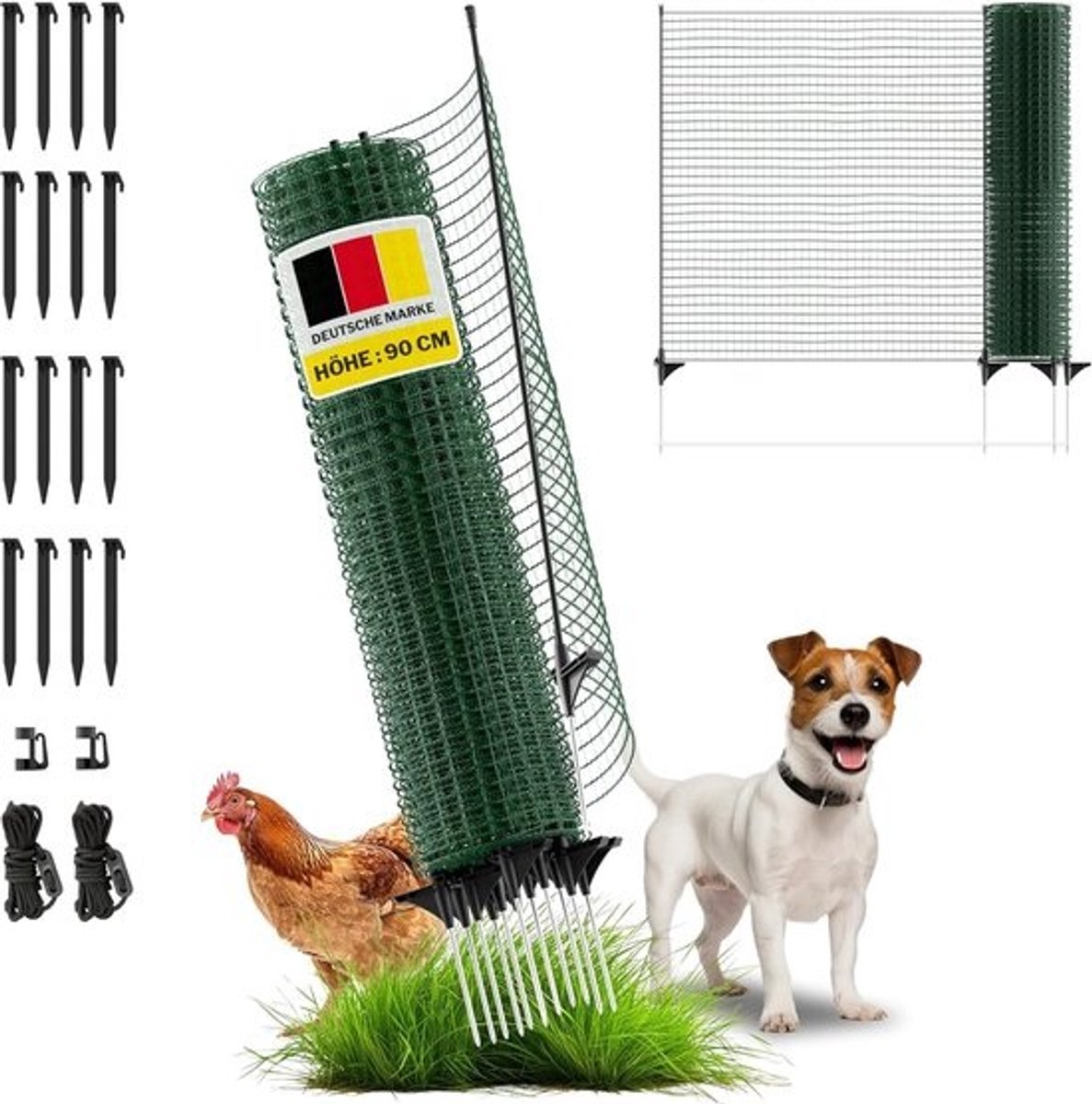 Mobiele Omheining - Tuinhek Hondenhek - Perk Bescherming - Fijnmazig Ontwerp - 20 Meter Hoog