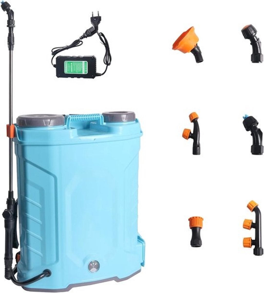 Drukspuit 16 Liter - Rugspuit Plantenspuit - Tuinonderhoud - 6 Nevelsproeiers - 16 Liter - Wit
