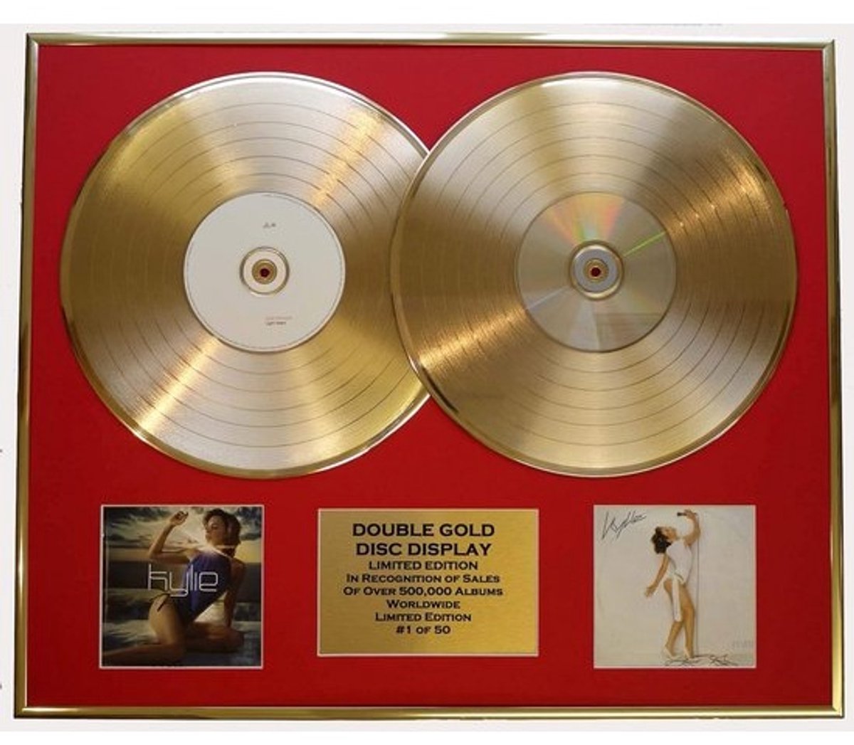 Dubbele CD Gouden Schijf Display Limited Edition met Echtheidscertificaat