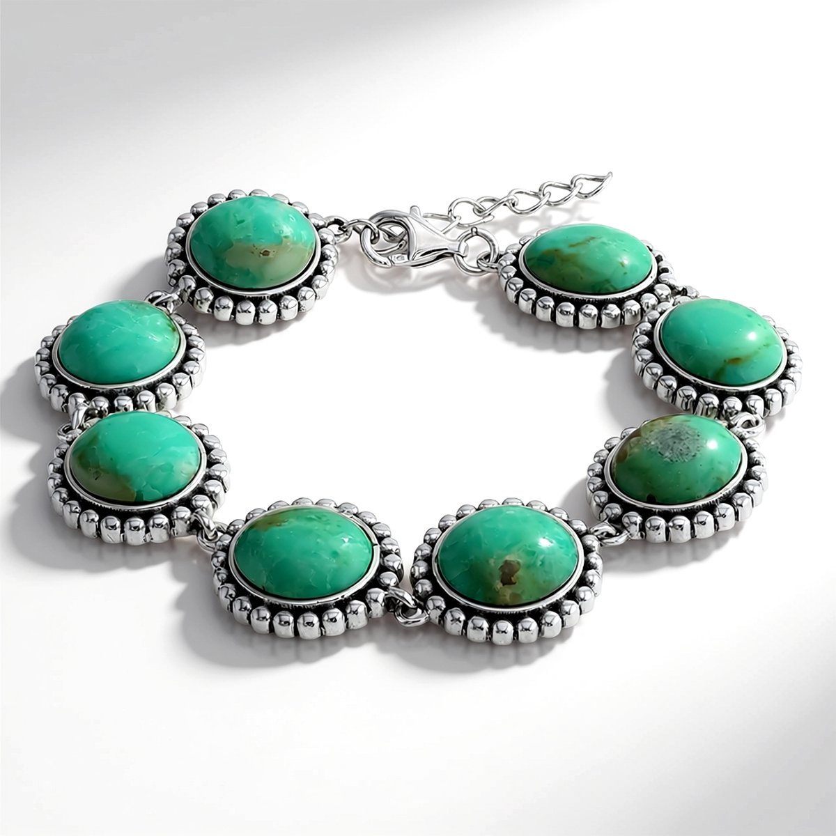 Cavill - Zilveren Armband met Blauwe Kingman Mohave Turkoois - 925 Sterling Zilver Geoxideerd - Ovale Cabochon 17,785 ct - Verstelbare Damesarmband