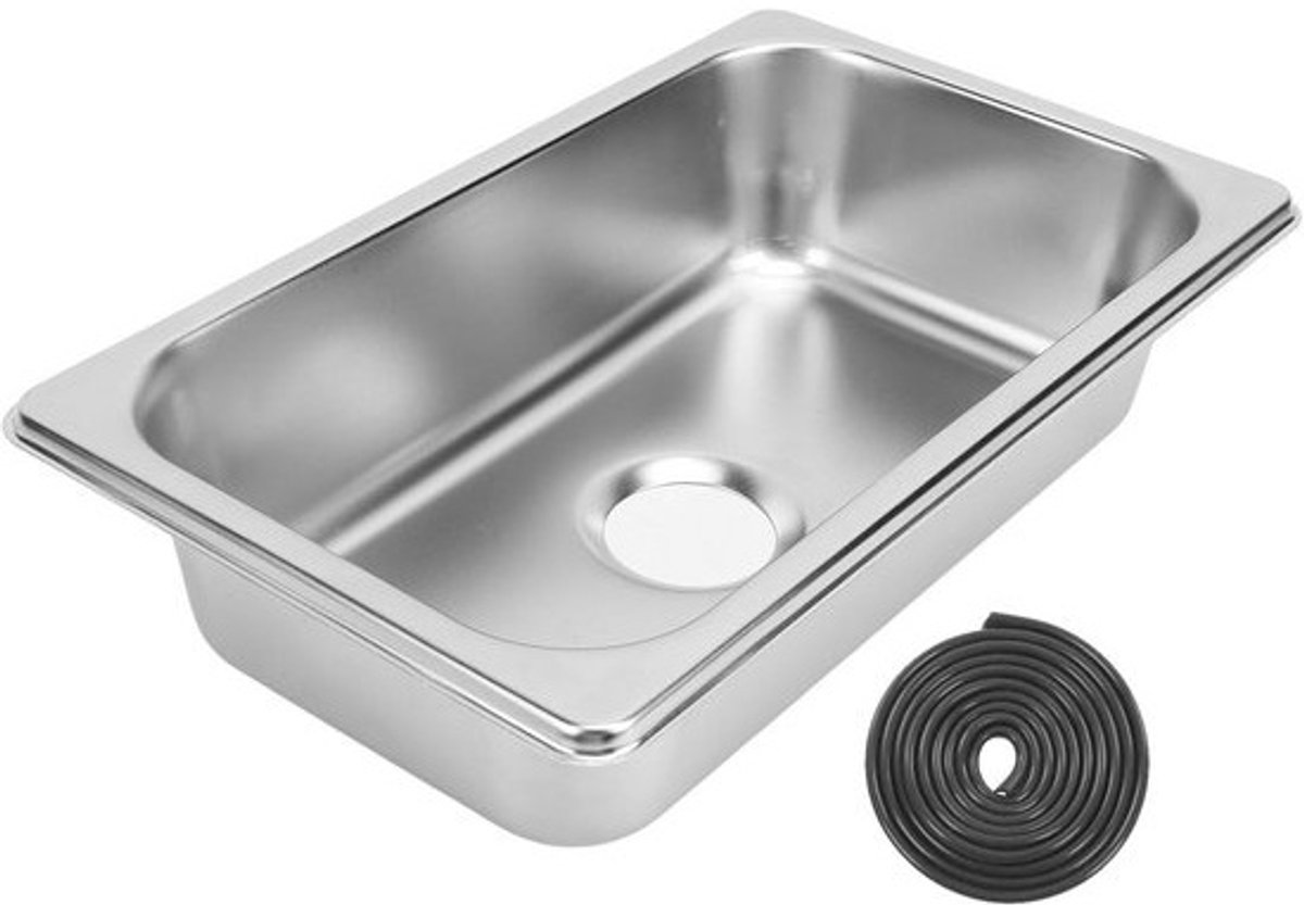 Ronde Inbouwspoelbak RVS 304 voor Camper, Caravan en Bar
