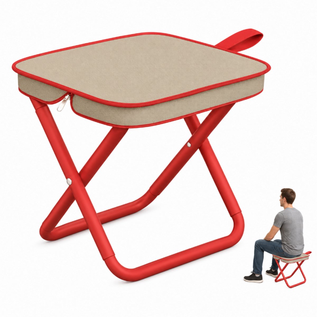Camping krukken - Draagbaar viskrukje-Draagtas-Rits- Belastbaar tot 150 kg - Voor Vissen, Kamperen, Strand ,Tuin