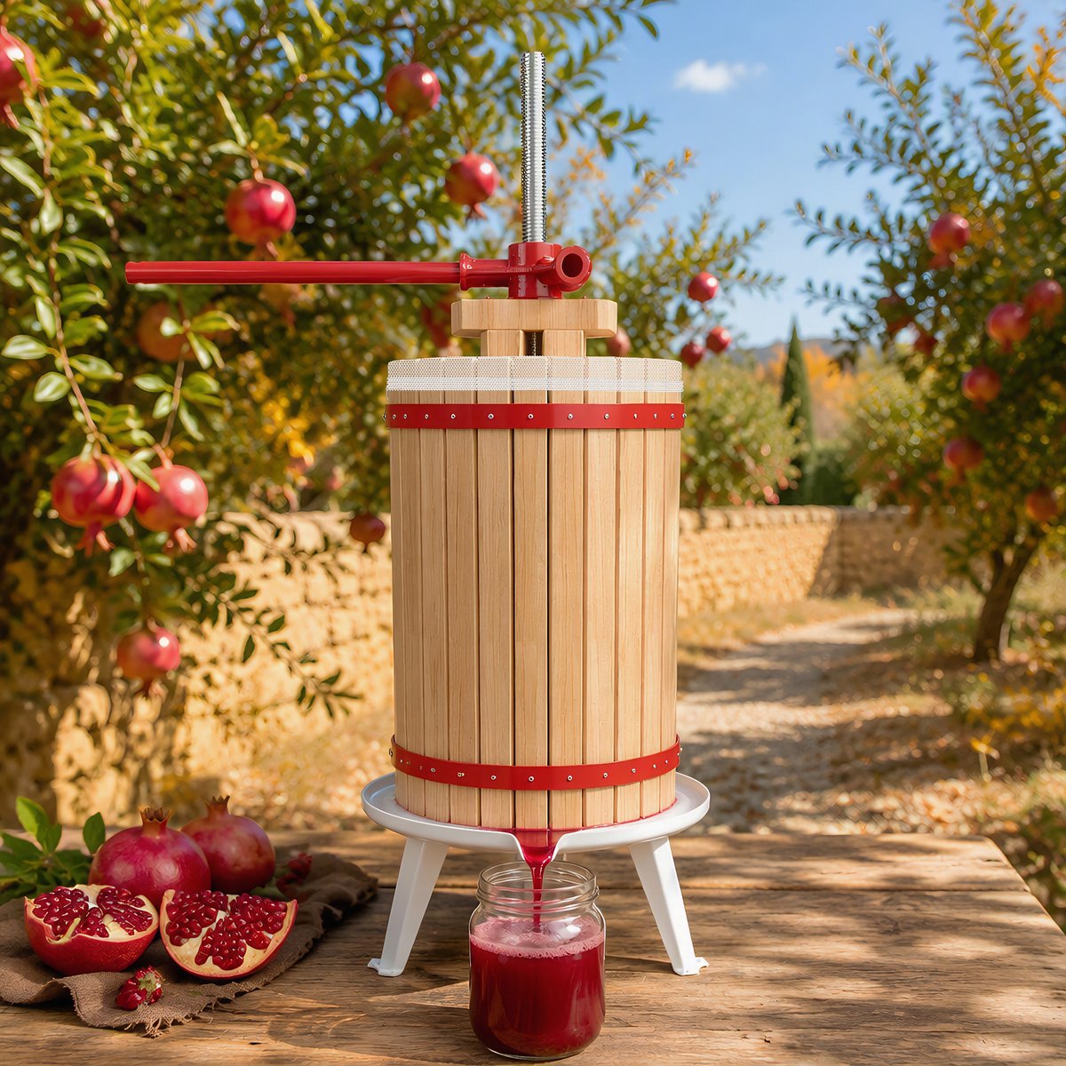 Froadp Handmatige Fruitpers - Handmatige Wijnpers - Sappers - Incl. Persdoek &Drukplaat - voor vers fruit, familiebijeenkomsten,Wijnmaken - 30L