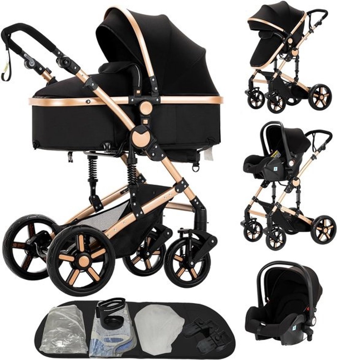 Kinderwagen 3 in 1 – Multifunctionele Wandelwagen – Babywagen - kinderwagen compleet