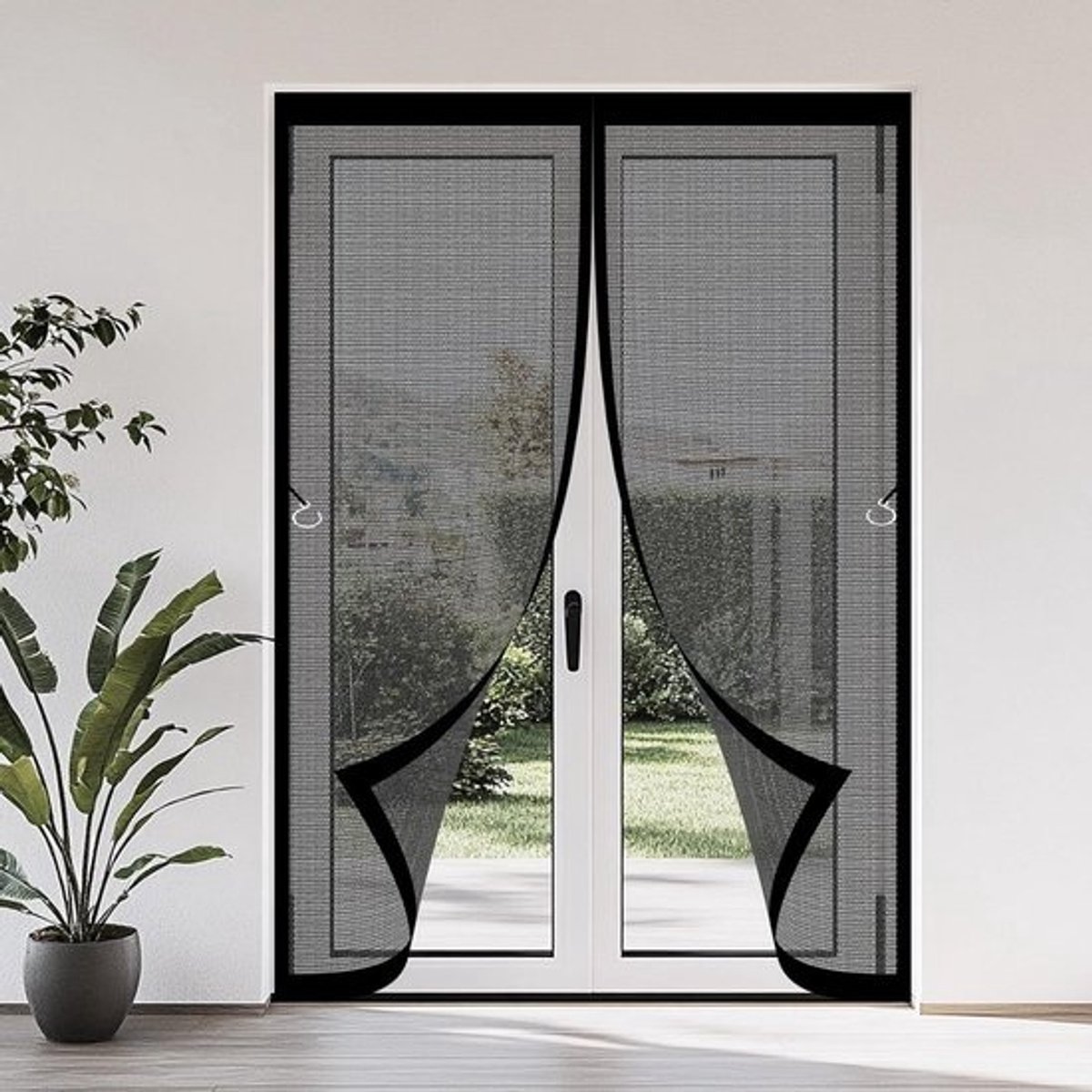 Magnetisch Vliegengordijn - Magneet Hordeur - Insecten Buiten Houden - Zonder Boren - 112x204 cm - Zwart