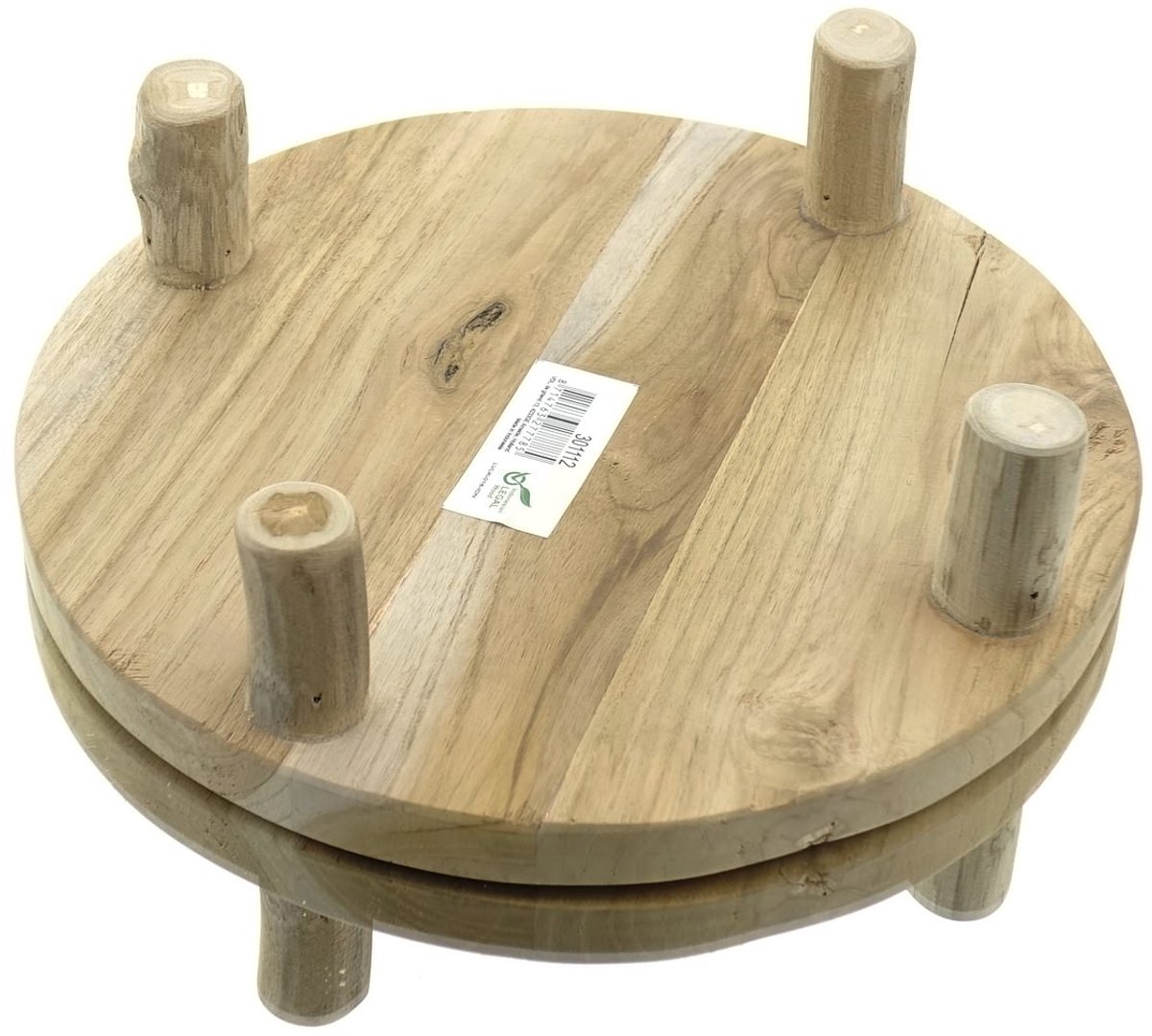 Houten tableau op pootjes - doorsnee 30 cm — cadeau in Wonen & Interieur - foto 5