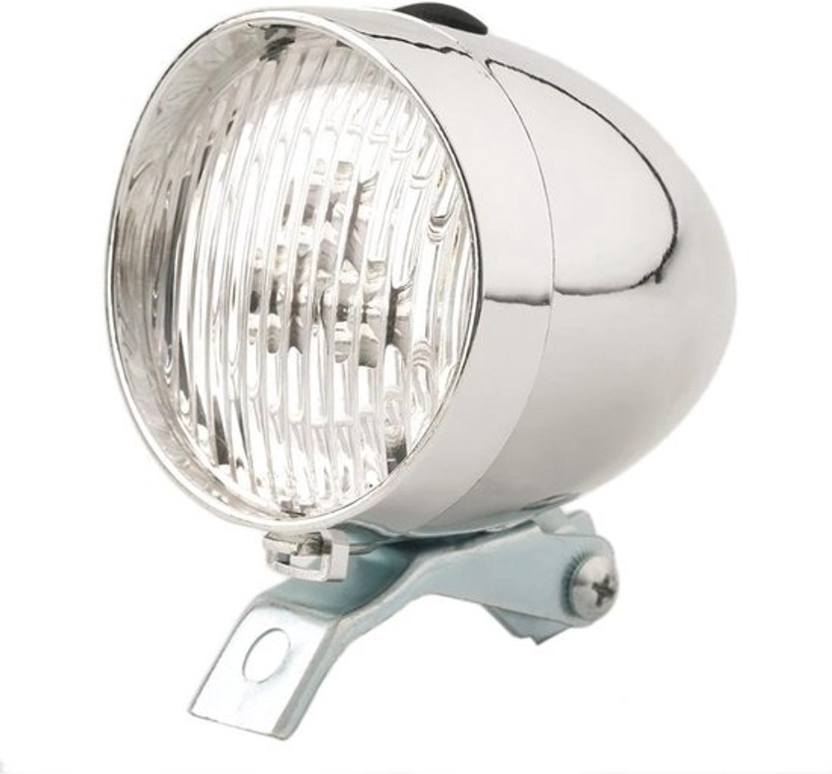 Retro Fiets Koplamp - Vintage Fietslicht - Nacht Rijden - 3 Witte LED's - 350 Lumen - Zilver