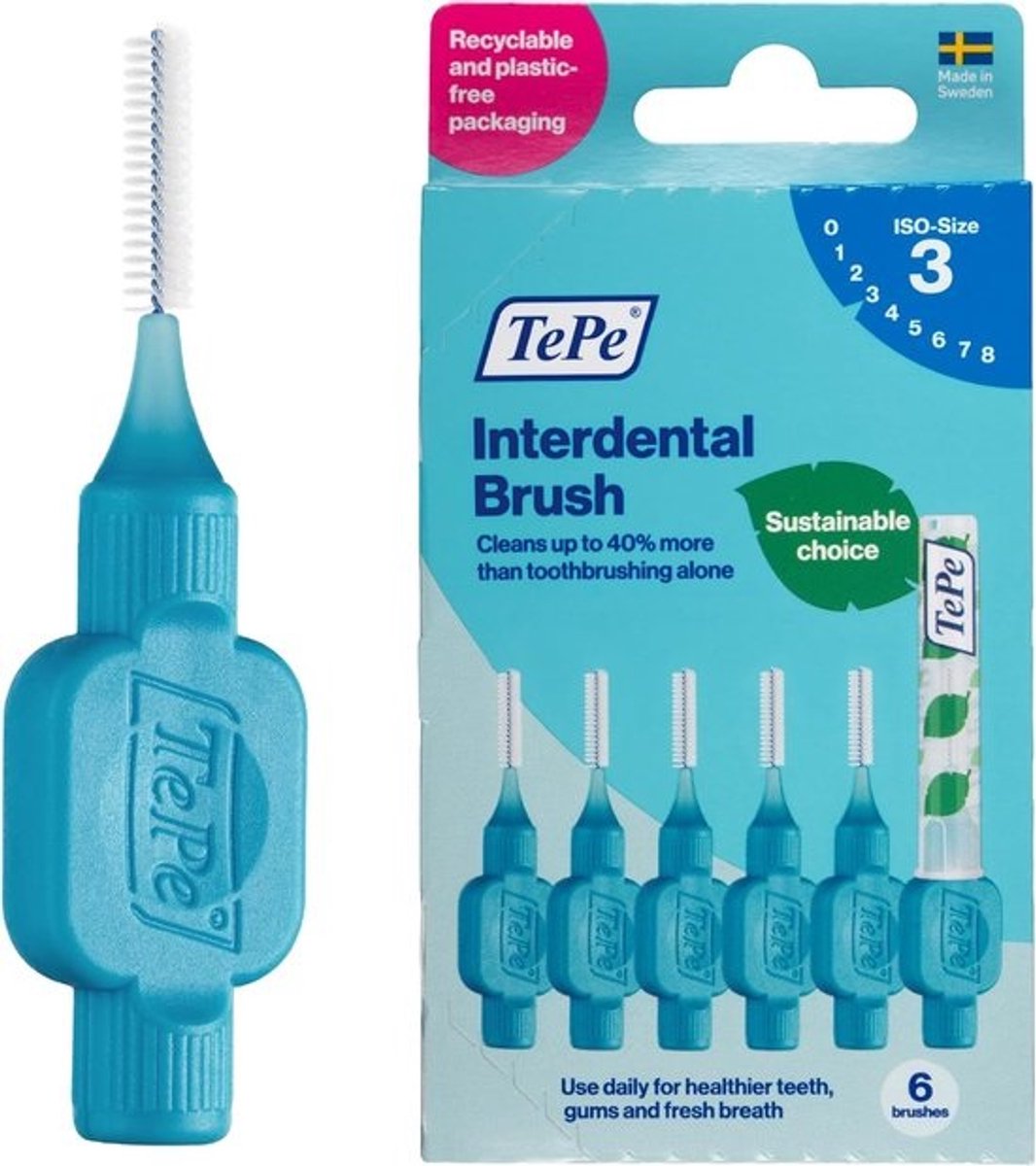 Interdentale borstels - Tanden reiniger - Mondhygiëne verbeteren - Flexibele borstelhals - 06 mm - Blauw