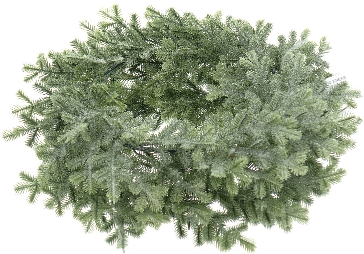 Gasper Kerstdecoratie Taxuskrans Groen berijpt Ø 35 cm - Kunstplanten