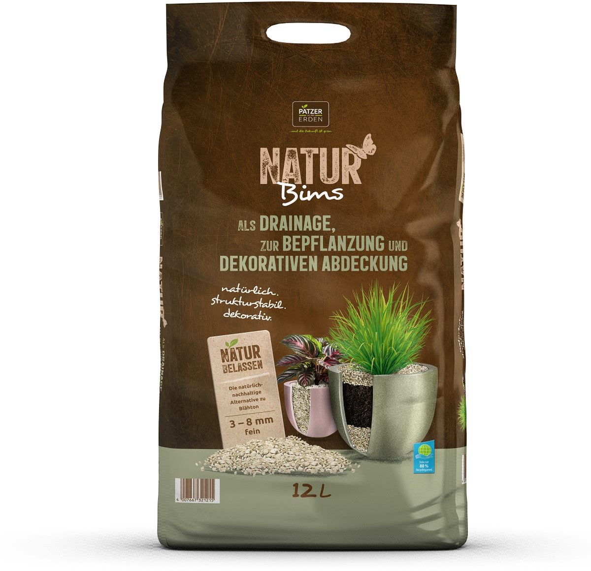 PATZER NATUR Puimsteen Granulaat Fijn 3-8 mm - 12 Liter