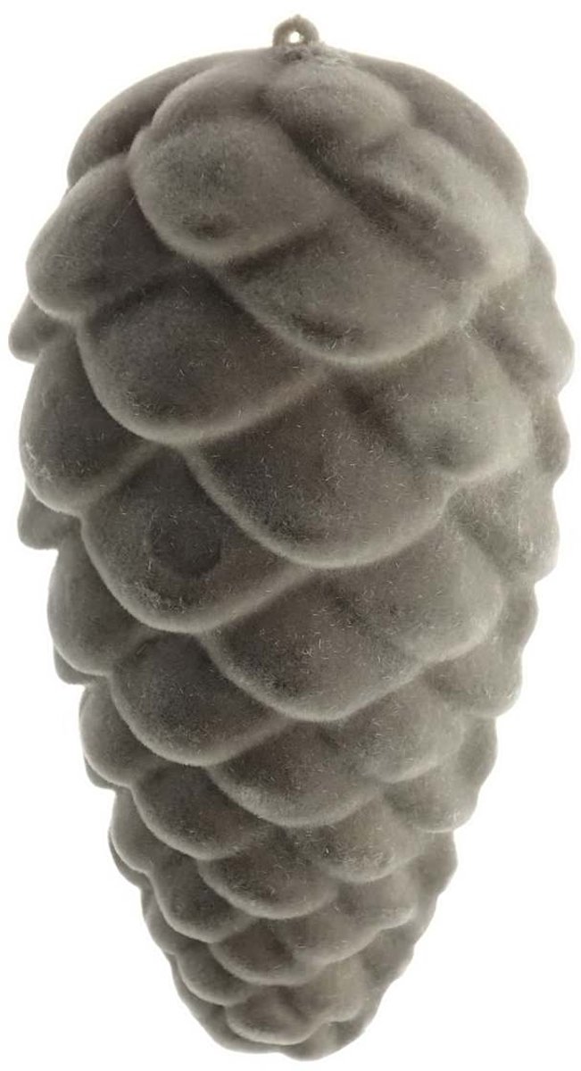 Gasper Kersthanger Dennenappel Bruin bevlokt 18 cm - Kunststof