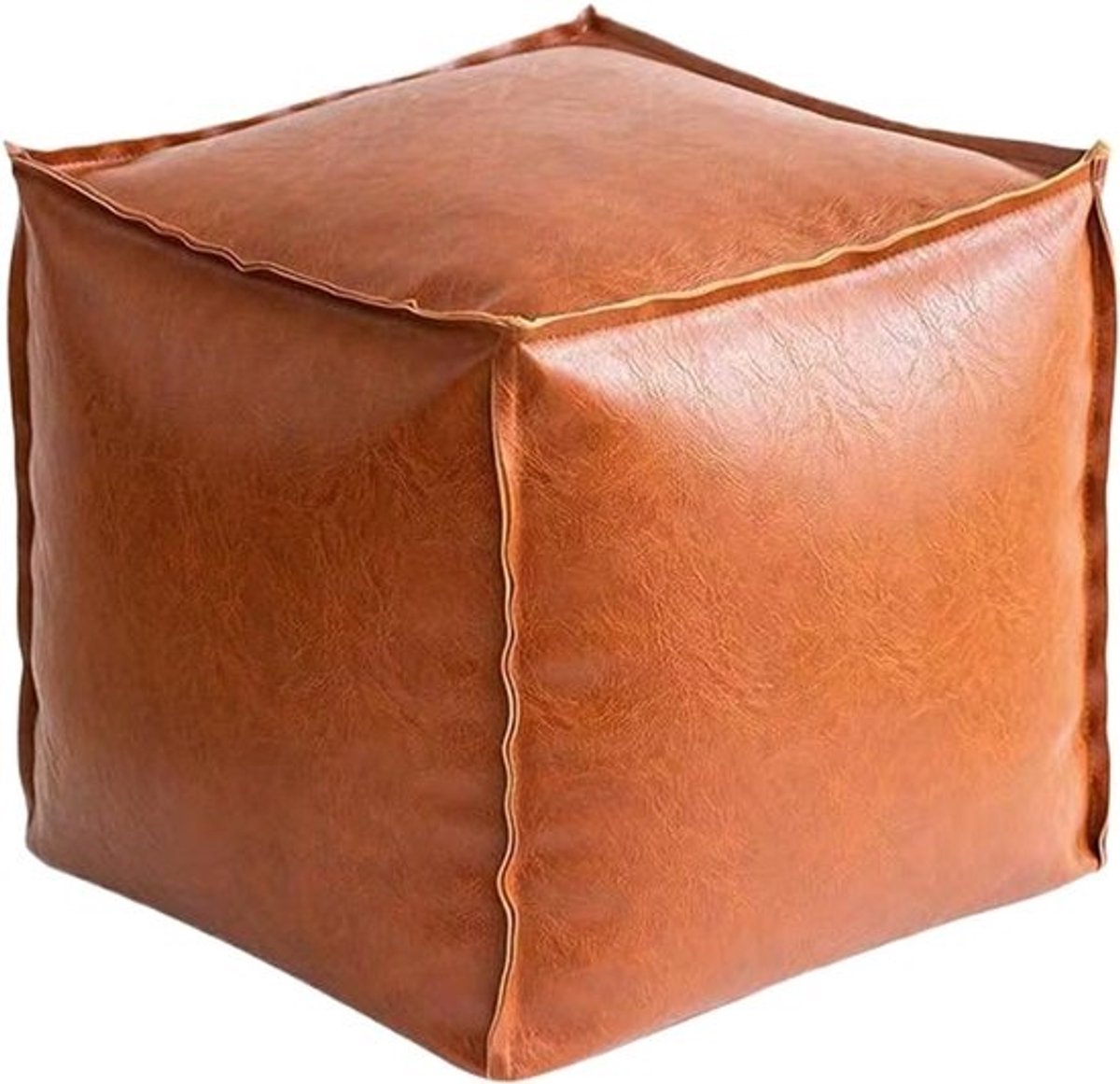 Opberg Voetenbank - Zitbank Kruk - Extra Opbergruimte - Opvouwbaar Ontwerp - 40 cm Lengte - Oranje