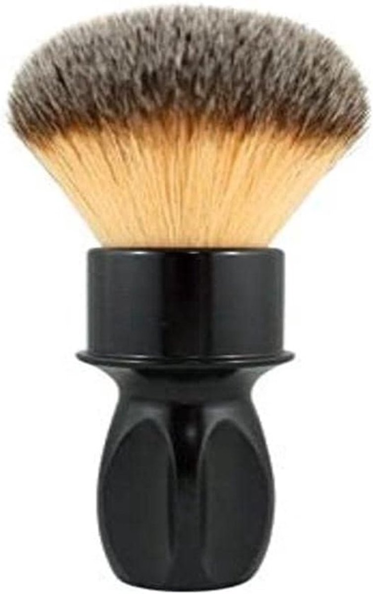 Synthetische Scheerkwast - Plissoft Tuft - Traditioneel Scheren - Comfortabel Handvat - 24 mm Knoop - Glanzend Zwart