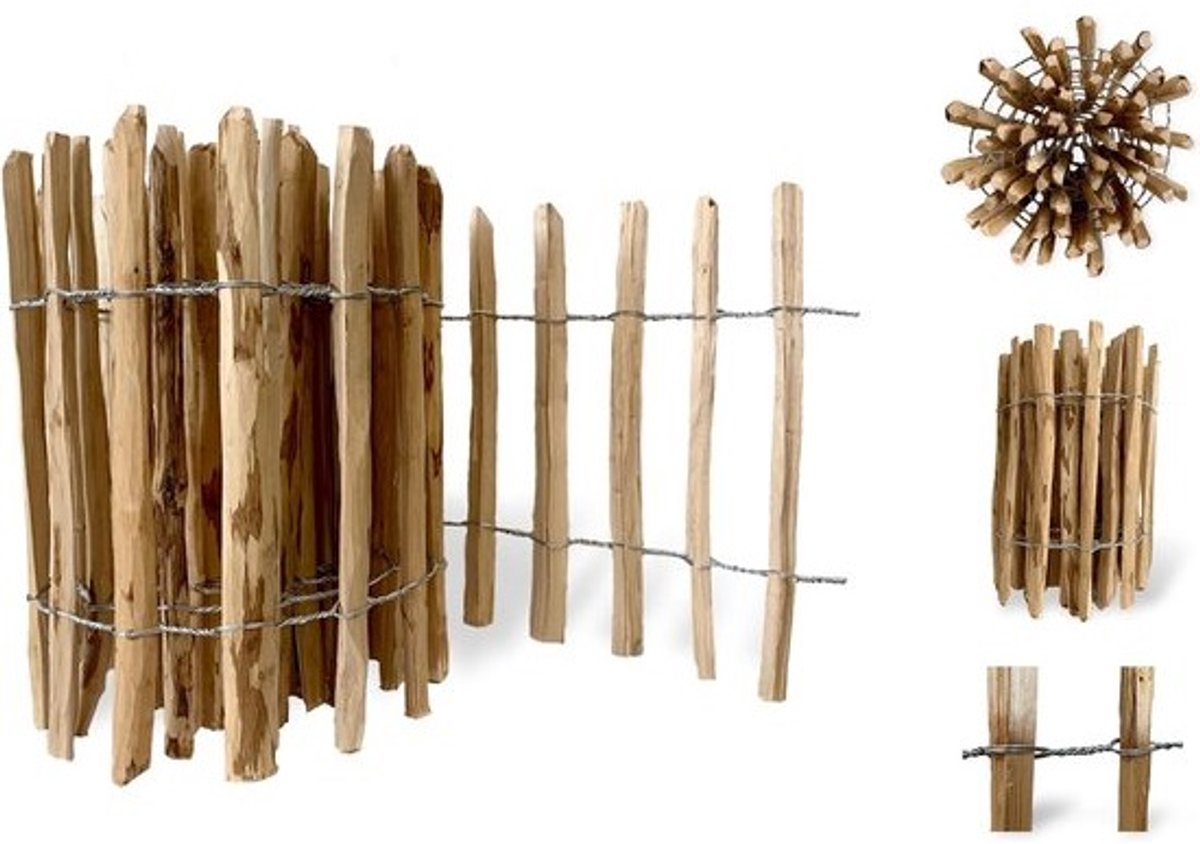 Flexibel Houten Tuinscherm Geïmpregneerd Hout 10 Meter Lang Donkerbruin