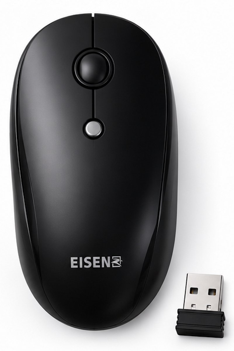 EISENZ RF-6515 Draadloze Muis – 2.4 GHz – 1600 DPI – USB Receiver – Tot 10 Meter Bereik – Plug & Play – Zwart