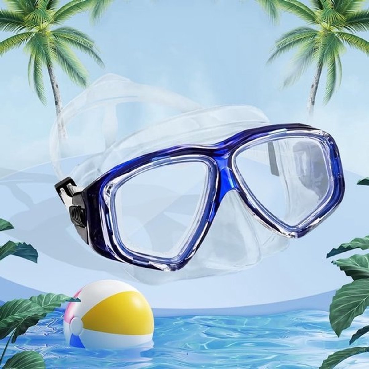 Duikbril Volwassenen Unisex - Verstelbare Duikmasker Anti-Fog Gehard Glas voor Duiken en Snorkelen