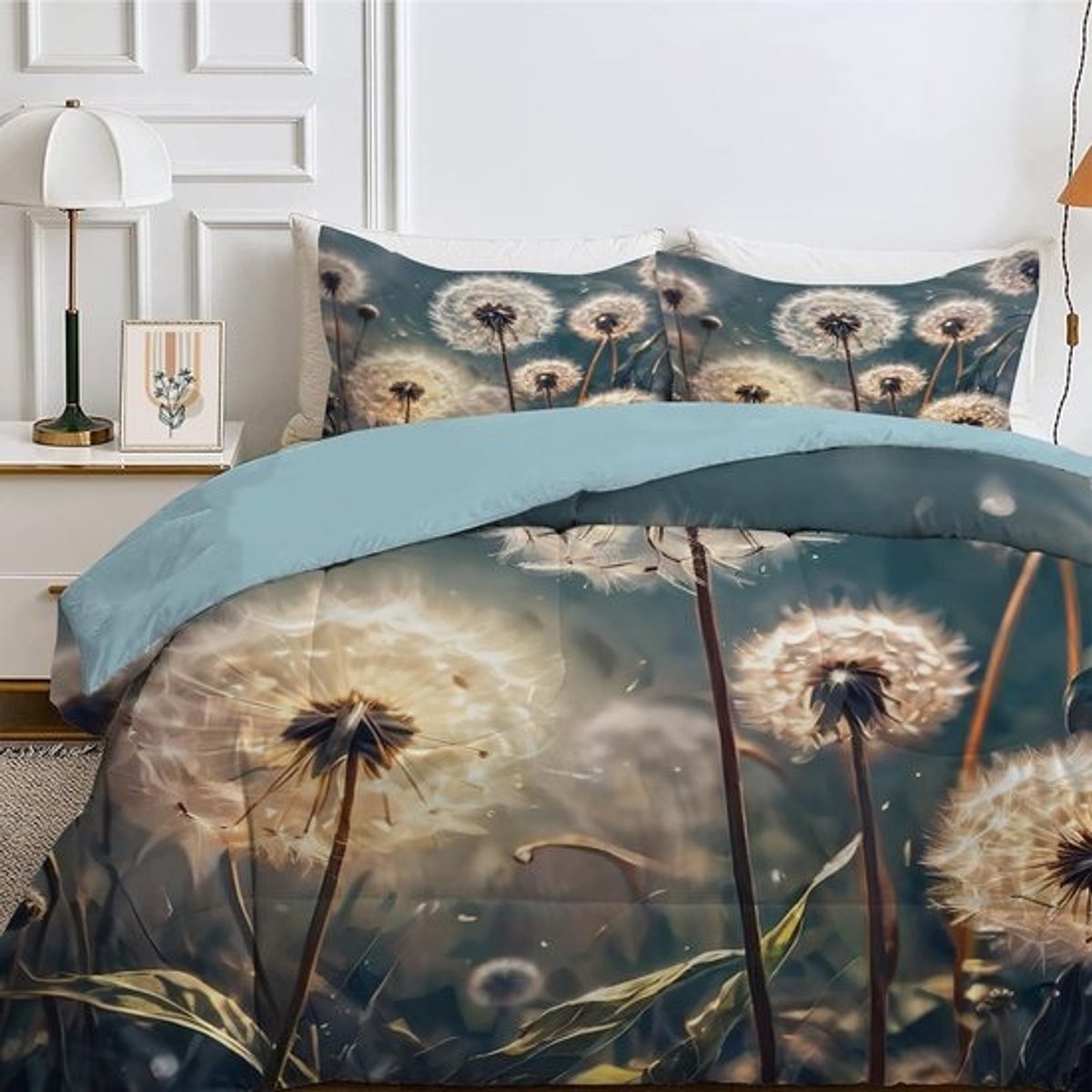 Duvet 240 x 260 cm 4 Seizoenen, Dubbelzijdig, 200 g/m², Zomerdekbed met 2 Sierkussenslopen 80 x 80 cm, Microvezel, Wasmachine 40°C