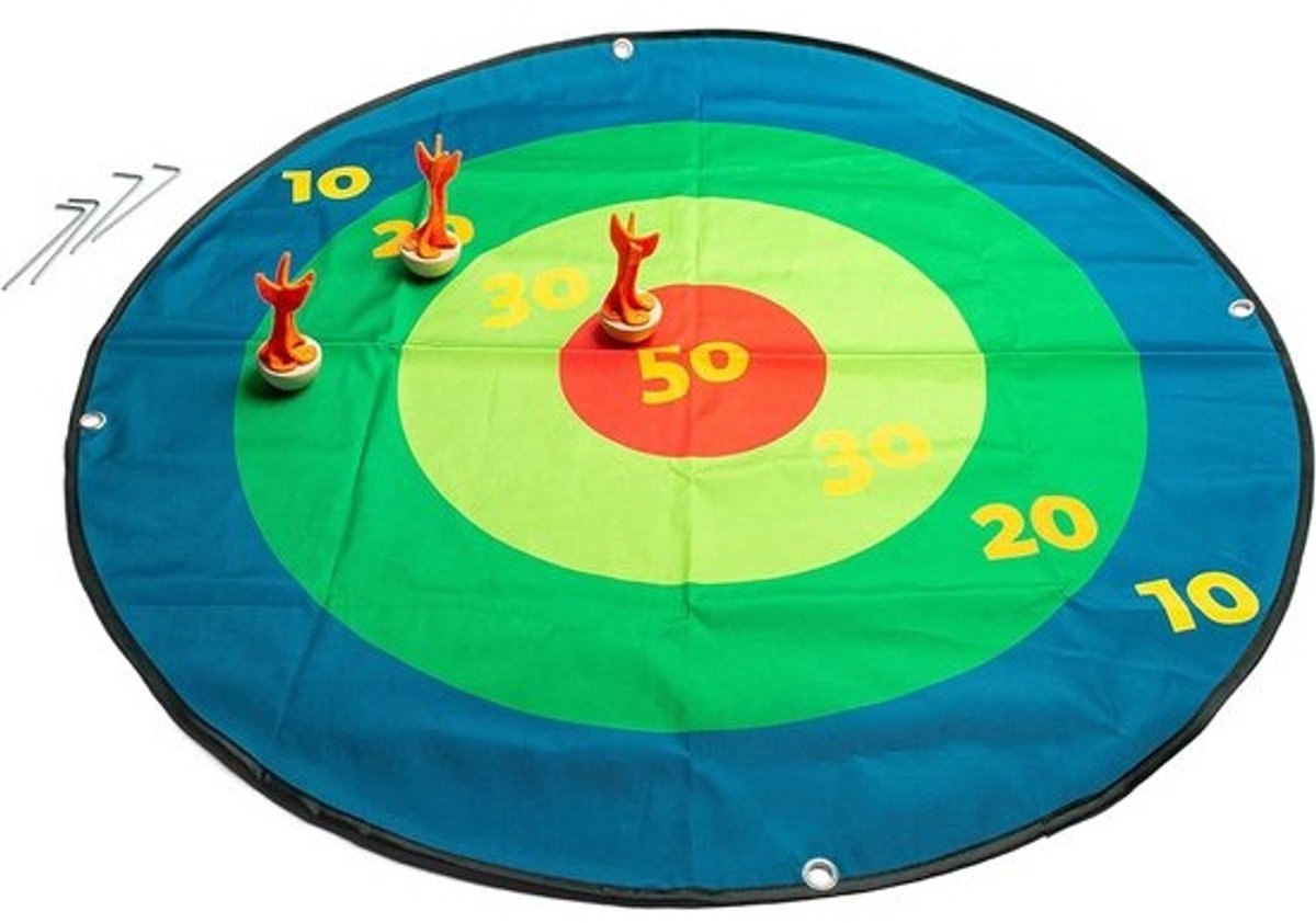 XXL Park Darts Spel Buiten - Groot Dartbord met 3 Houten Darts - Geschikt voor Kinderen en Volwassenen