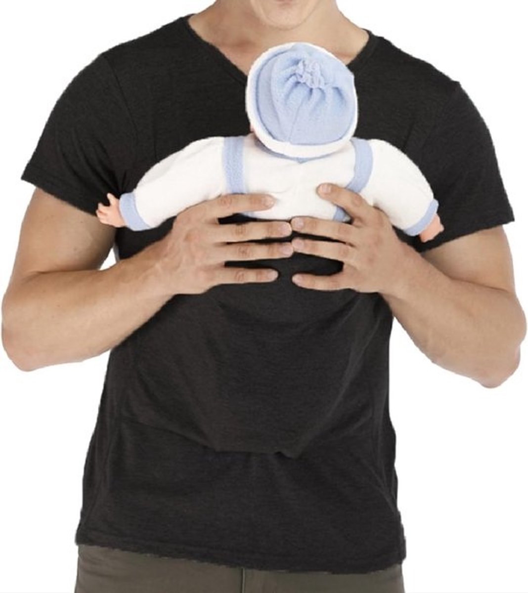 Comfortabele Babydrager Heren T-shirt met Kangoeroezak